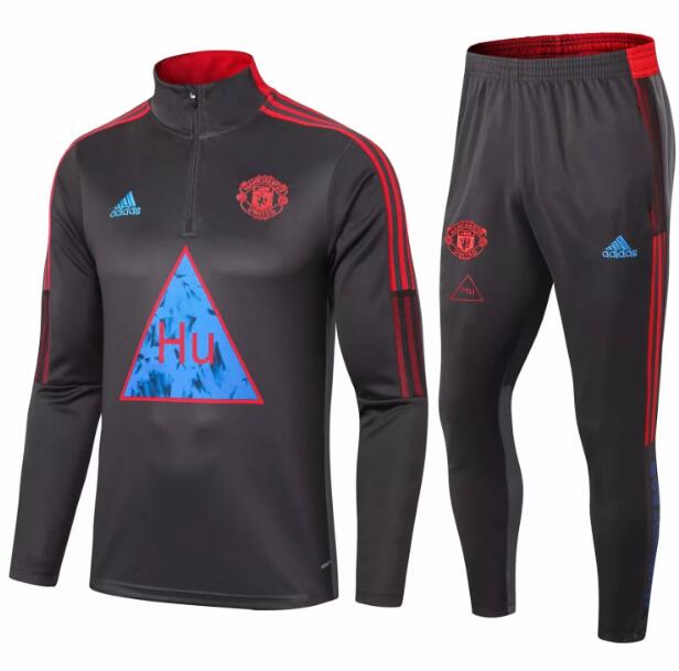 Manchester United Grey Human Race Training Suits Sweatshirt with Pants 2020/21